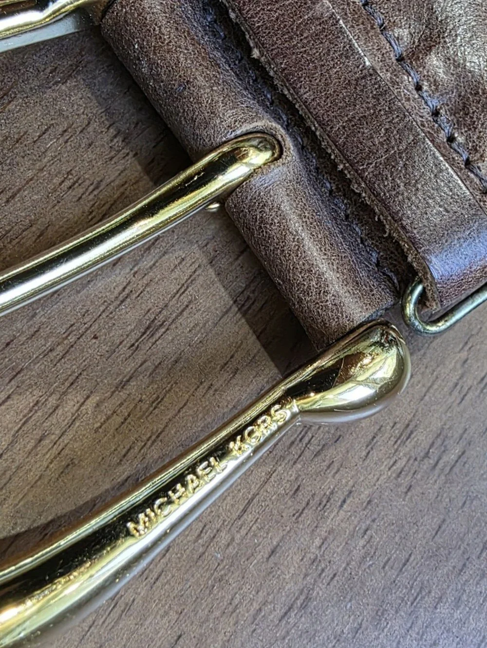 Michael Kors Braided Brown Belt with Gold Buckle Size Small